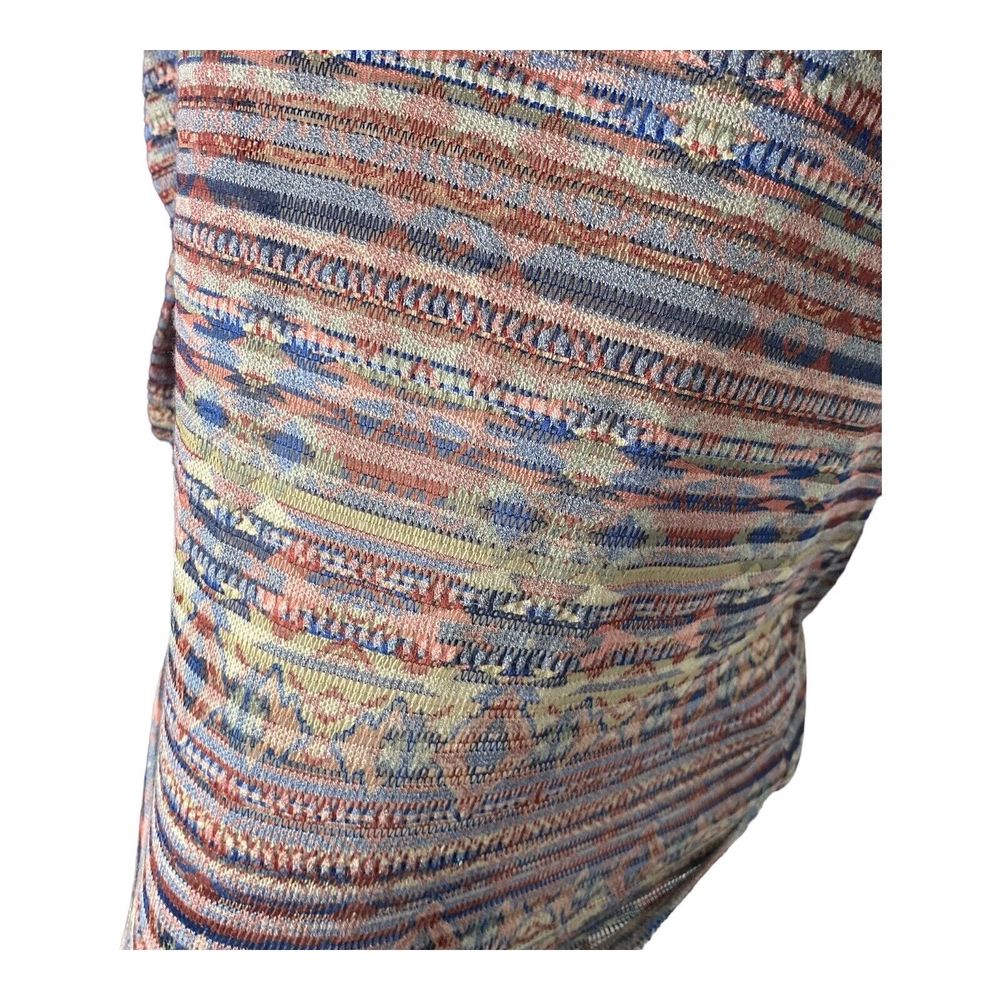 Zara Multicoloured Knit Top Small Aztec Pattern Size Small V Neck Oversized - Picture 2 of 5